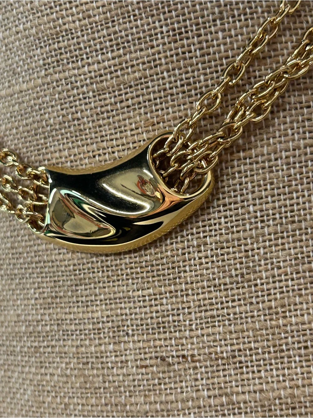 Vintage Monet 22k triple plated modernist choker length necklace